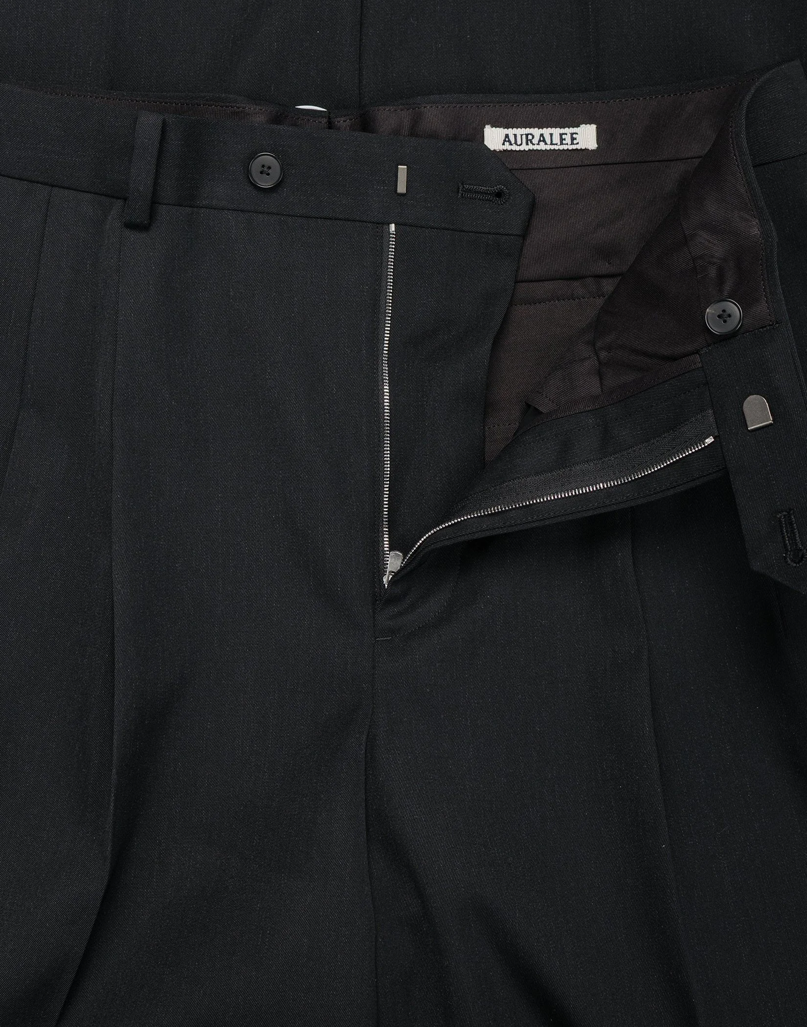 Auralee - ALPACA WOOL SILK TWEED SLACKS (GRAY BROWN HAIRLINE